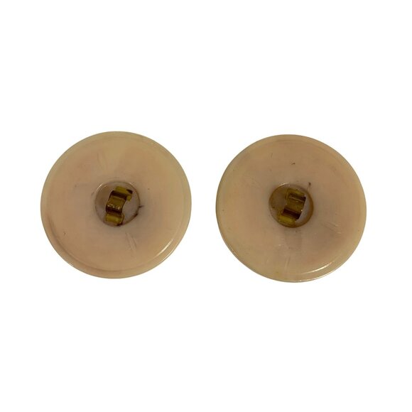 Set Of 2 VTG Retro Carved Glow-In-The-Dark Beige Plastic/Resin? Buttons 1.25"D - Picture 4 of 5